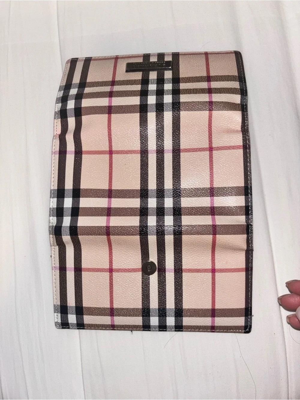Burberry Pink Check Leather Wallet